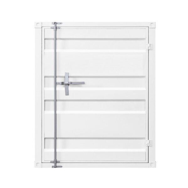 Industrial Style Metal Chest with Recessed Door Front, White