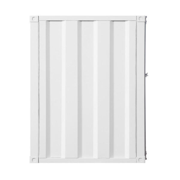 Industrial Style Metal Chest with Recessed Door Front, White