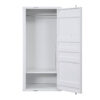 Industrial Style Metal Wardrobe with Recessed Door Front, White