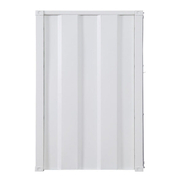 Industrial Style Metal Wardrobe with Recessed Door Front, White
