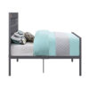 Industrial Style Metal Full Size Bed with Straight Leg Support, Gray