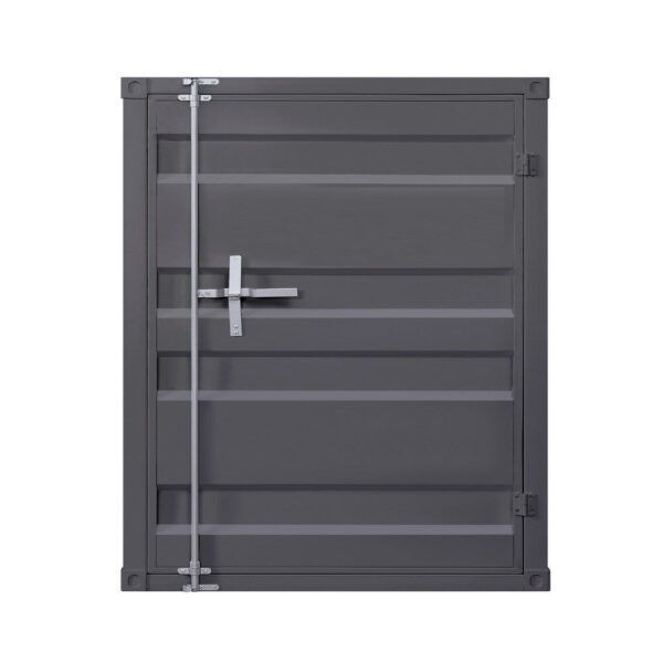 Industrial Style Metal Chest with Recessed Door Front, Gray