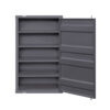Industrial Style Metal Chest with Recessed Door Front, Gray