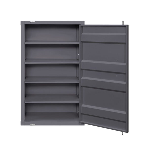 Industrial Style Metal Chest with Recessed Door Front, Gray
