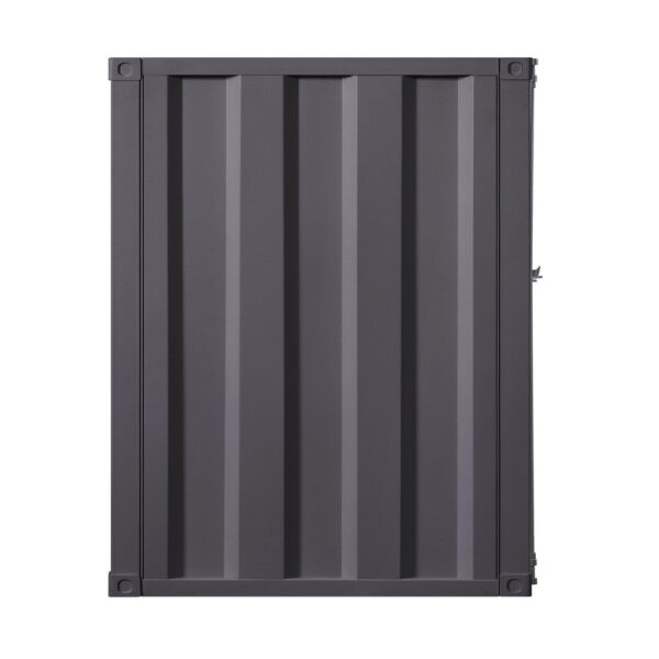 Industrial Style Metal Chest with Recessed Door Front, Gray