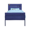 1502202669910e8703589.jpeg Industrial Style Metal Twin Size Bed with Straight Leg Support, Blue