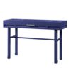 Industrial Style Metal and Wood 1 Drawer Vanity Desk, Blue