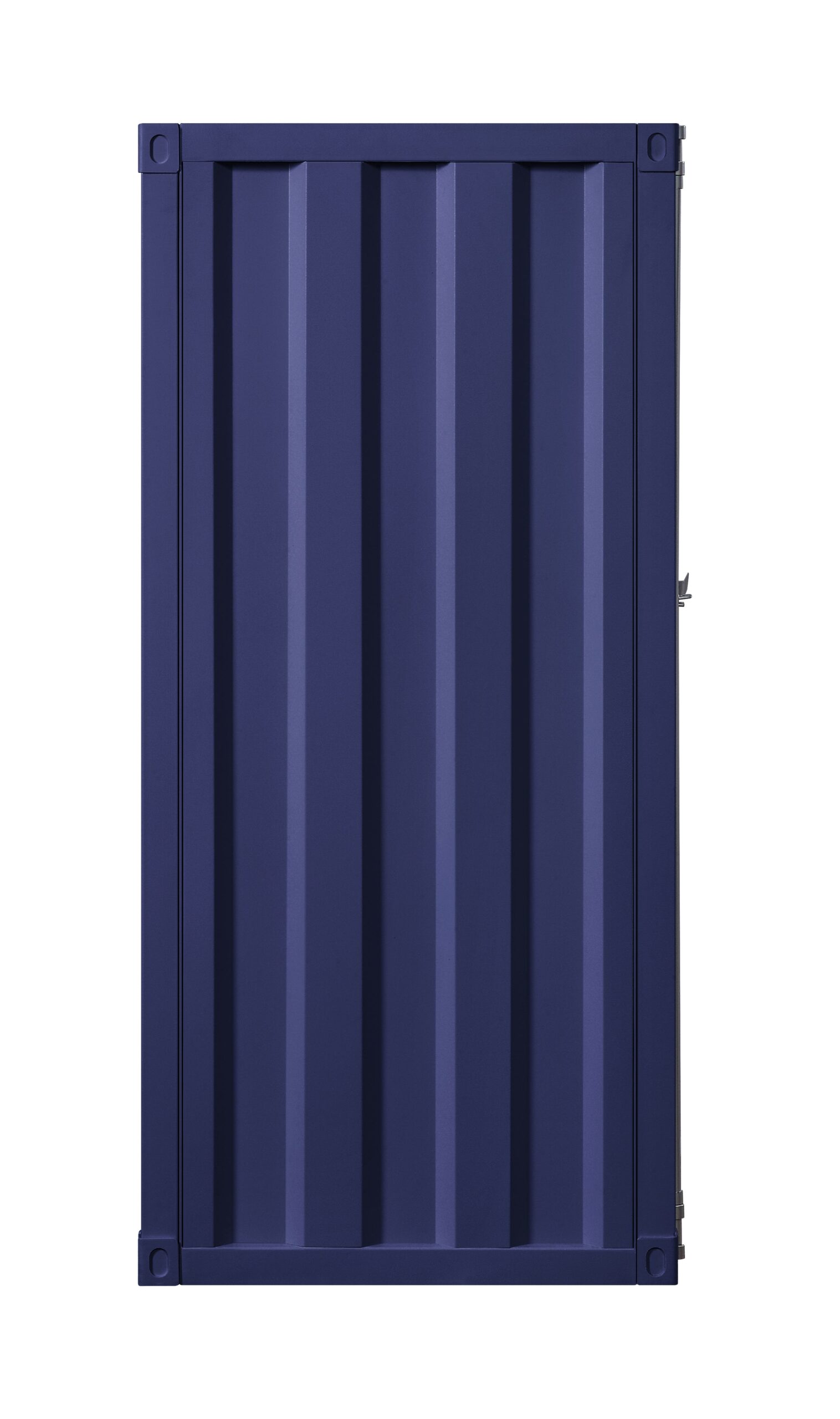 Industrial Style Metal Chest with Recessed Door Front, Blue