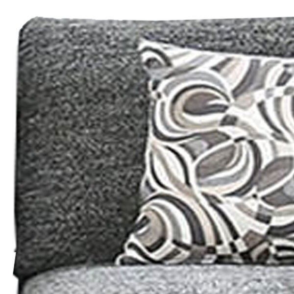 Chenille Fabric Upholstered Armless Chair with Pillow, Dark Gray