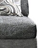 Chenille Fabric Upholstered Armless Chair with Pillow, Dark Gray