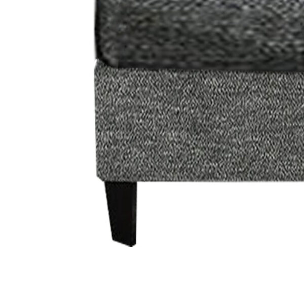 Chenille Fabric Upholstered Armless Chair with Pillow, Dark Gray