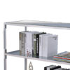 Metal and Glass Sofa Table with 2 Open Shelves, Silver and Clear