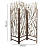3 Panel Contemporary Foldable Wood Screen with Tree Branches, Brown