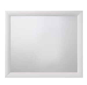 Wooden Framed Mirror with Rectangular Shape, Silver and White