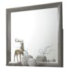 150220266991129585f9b.jpeg Transition Style Wooden Mirror with Rectangular Shape,Gray and Silver