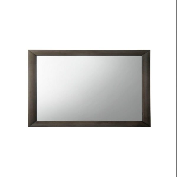 15022026699112afa8f8c.jpeg Transition Style Wooden Mirror with Rectangular Shape,Gray and Silver
