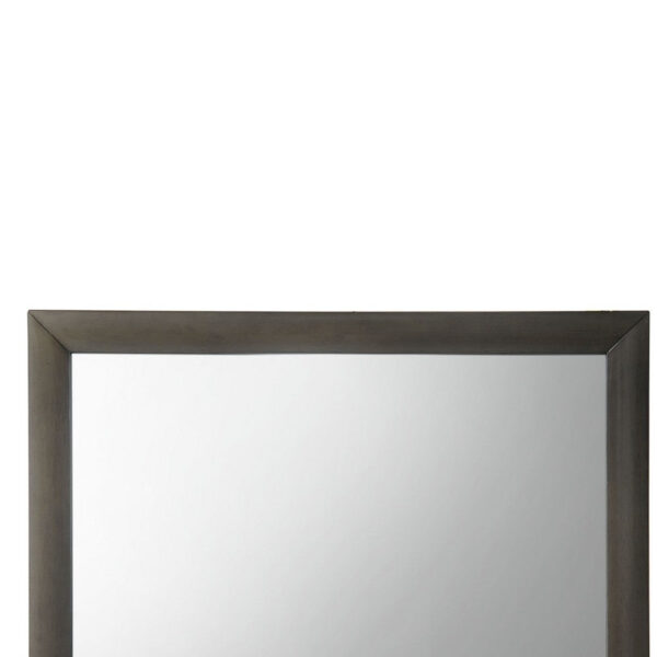 15022026699112b1dec10.jpeg Transition Style Wooden Mirror with Rectangular Shape,Gray and Silver
