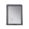 Fabric Upholstered Wooden Frame Mirror with Welt Trim, Light Gray