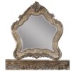 1502202669911310f41ce.jpeg Wooden Mirror with Scrollwork Crown and Trim Details, Brown and Silver