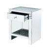 15022026699113ead7a2d.jpeg Mirrored Wooden Night Table with 1 Drawer and Bottom Shelf, Silver