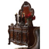 Traditional Wooden Mirror with Oversized Polyresin Scrollwork, Brown