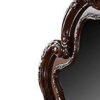 Traditional Wooden Mirror with Oversized Polyresin Scrollwork, Brown