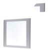 Rectangular Wooden Frame Mirror with Beveled Edges, White and Silver