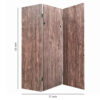 Textured and Bark Designed Wooden 3 Panel Room Divider , Natural Brown