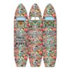 Beach Themed Surfboard Shaped 3 Panel Room Divider, Multicolor