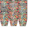 Beach Themed Surfboard Shaped 3 Panel Room Divider, Multicolor