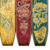 Beach Themed Surfboard Shaped 3 Panel Wooden Room Divider, Multicolor