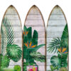 15022026699115692a35c.jpeg Surfboard Shaped Palm Leaf and Drinks Print 3 Panel Room Divider, Multicolor