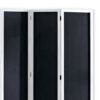 Chalkboard and Wooden 3 Panel Room Divider, Black and White