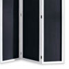 Chalkboard and Wooden 3 Panel Room Divider, Black and White