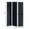 Chalkboard and Wooden 3 Panel Room Divider, Black and White