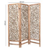 Contemporary 3 Panel Wooden Screen with Willow Branch Inset, Brown