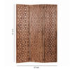 3 Panel Transitional Wooden Screen with Leaf Like Carvings, Brown