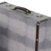 Trunk Style Suitcase with Textured Print Canvas Covering, Gray, Set of 2