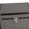 Fabric Upholstered Square Trunk with Nailhead Details, Gray, Set of 2