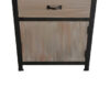 Transitional Wooden End Table with Metal Framing, Black & Brown
