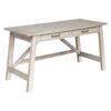 Wooden Office Desk with 2 Drawers and Truss Beam Legs, Antique White