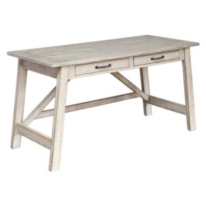 1502202669911938dea6c.jpeg Wooden Office Desk with 2 Drawers and Truss Beam Legs, Antique White