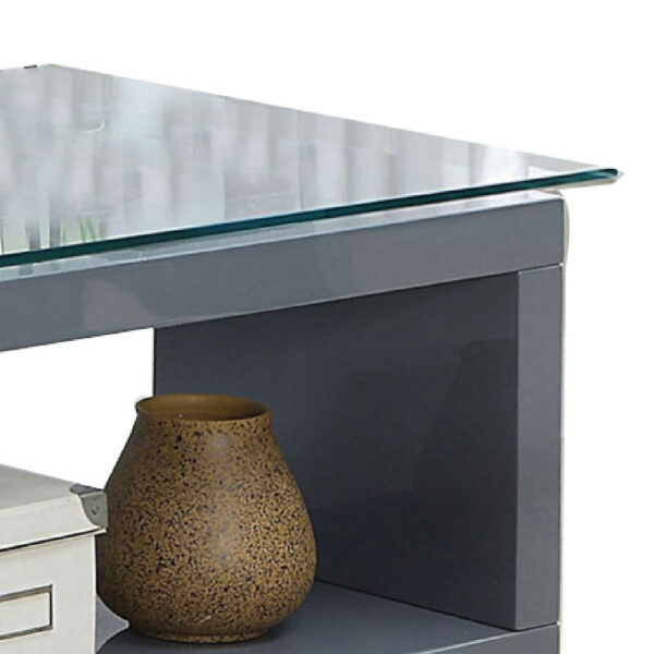 150220266991198da5647.jpeg Movable Glass Top Computer Desk with X Shaped Side Panel, Gray and Clear
