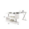 15022026699119be1db14.jpeg Movable Glass Top Desk with X Shaped Side Panel, White and Clear