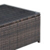 Rectangular Faux Rattan and Aluminum Coffee Table with Glass Top, Brown