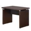 Transitional Style Wooden Desk Return with Wide Top, Espresso Brown