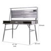 Corrugated Back Metal Frame Desk with USB Docks, Gray and Silver