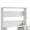 Metal Base Desk and Hutch with Slated Pattern and Storage Compartment, White
