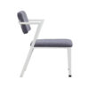 1502202669911bd437d5e.jpeg Metal Chair with Fabric Upholstery and Straight Legs, Gray and White