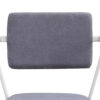 1502202669911bd757a04.jpeg Metal Chair with Fabric Upholstery and Straight Legs, Gray and White